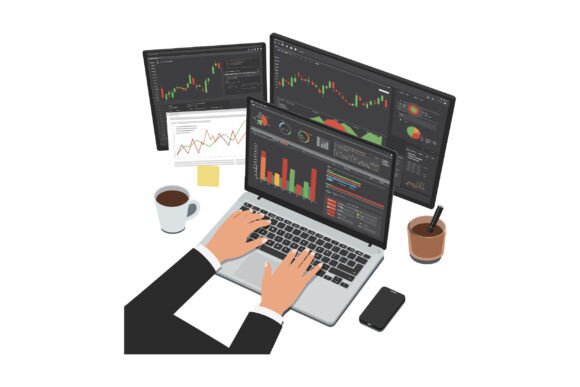 A Person Analyzing Financial Data on a M