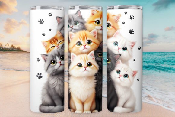 Cat Kitty Group Tumbler Wrap: Graphics for Handmade Sellers