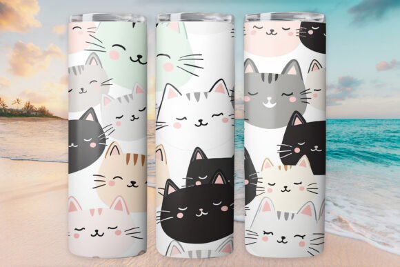 Cat Kitty Tumbler Cute Wrap Graphics and Tumbler Wraps