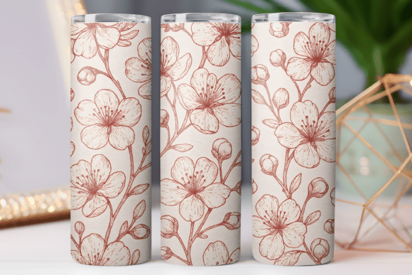 Cherry Blossom Floral Tumbler PNG: Brand Graphics Review