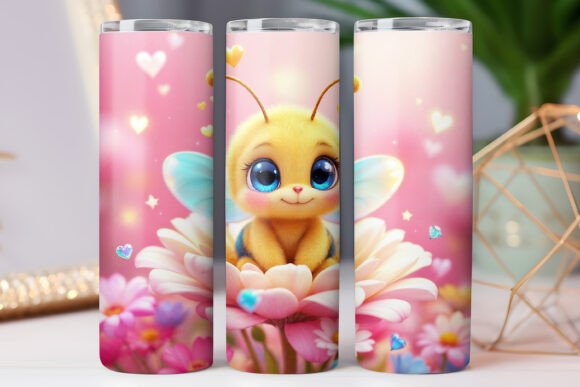 Cute Bee Tumbler Wrap Design: Graphics for Tumbler Wraps