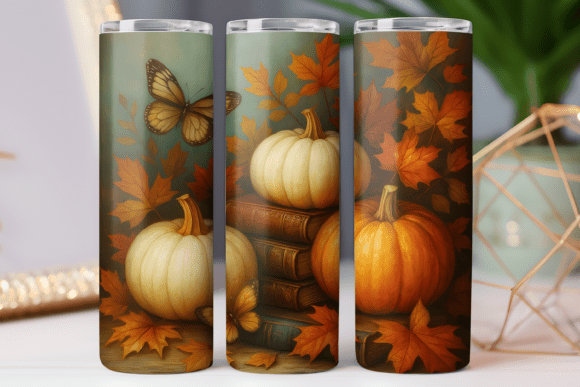 Fall Book Lover Tumbler Wraps Graphics