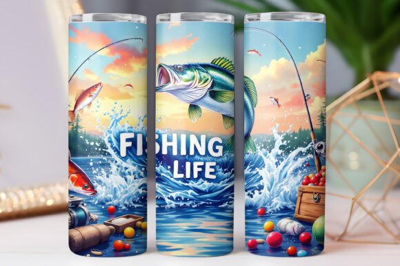 Fishing Tumbler Wrap Graphics for Tumbler Wraps