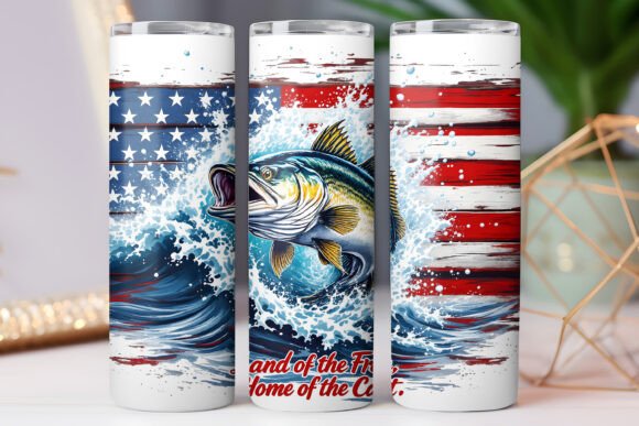 Fishing Tumbler Wrap US Flag Design Review