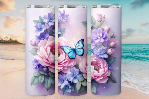 Floral Butterfly Tumbler Wrap 20oz Jpg Graphics