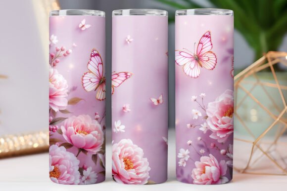 Floral Tumbler Wrap Pink Floral Tumbler Graphics