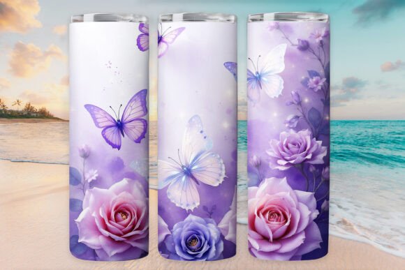 Flower Butterfly Tumbler Wrap: Graphics for Digital Publishers