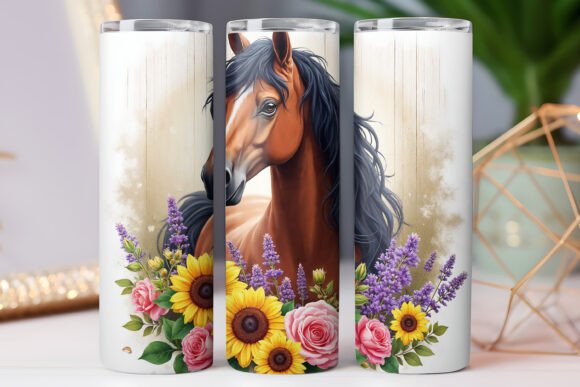 Flower Horse Tumbler Wrap: Graphics for Tumbler Wraps