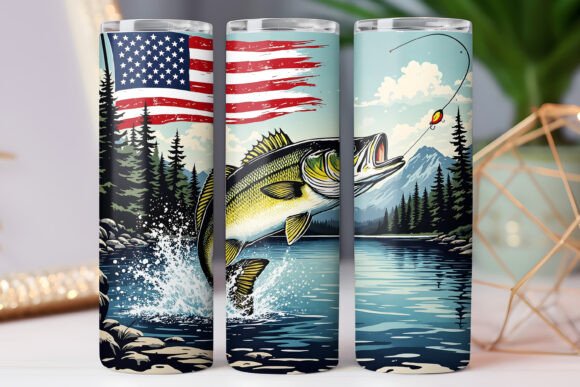 Graphics & Tumbler Wraps: USA Fishing Design
