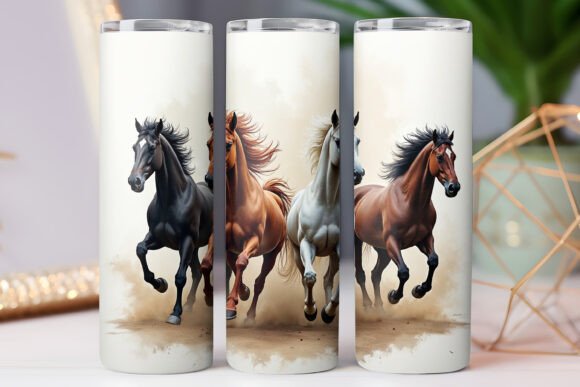 Horse Running Tumbler Wrap 20oz Skinny