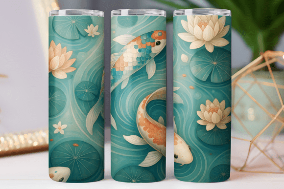 Japan Koi Fish Tumbler Photo Png Wrap