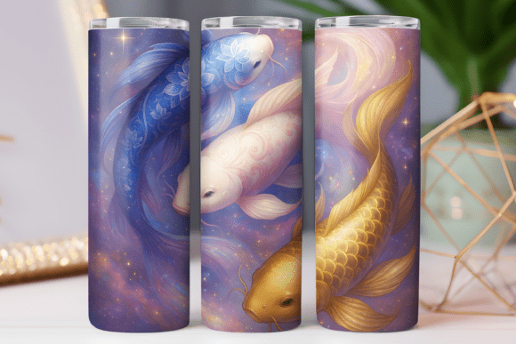 Japan Koi Fish Tumbler Skinny Art Wrap: Graphics & Tumbler Wraps