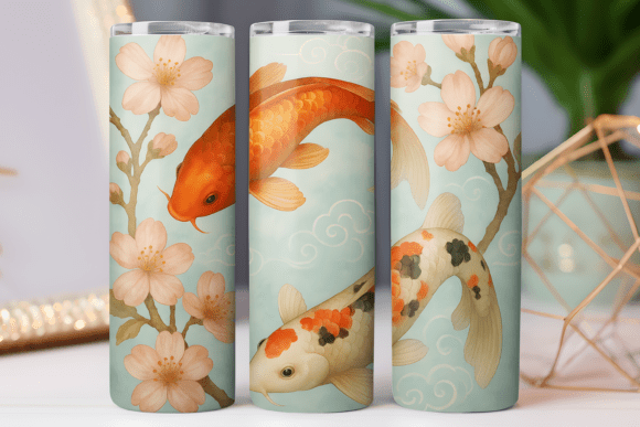 Japan Koi Fish Tumbler Wrap: Graphics & Design
