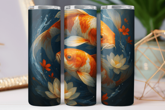 Japan Koi Fish Tumbler Wrap Skinny Art: Freebies & Graphics Review