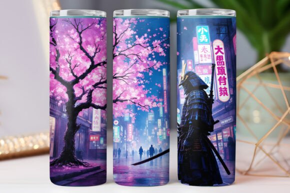 Japanese City Samurai Tumbler Wrap 20oz: Graphics Review
