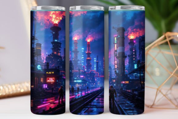 Japanese City Tumbler Wrap Design 20oz Graphics Tumbler Wraps