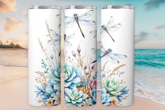 Plant Dragonflies Tumbler Wrap Skinny: Graphics for Tumbler Wraps