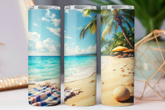Summer Sea Beach Tumbler Wraps 20oz Pngs