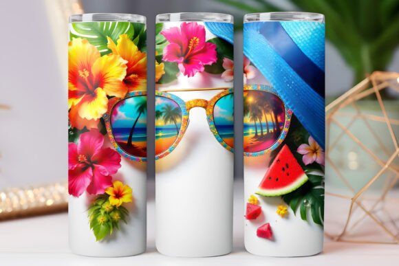 Summer Sunglass Tumbler Wrap Design: Graphics for Tumbler Wraps