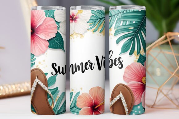 Summer Vibes Tumbler Wrap Design 20oz Graphics