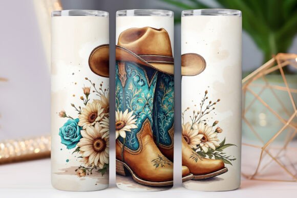 Western Cowboy Tumbler Wraps Graphics 20oz Design