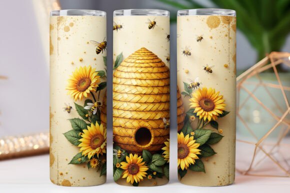 Wild Bee Sunflower Tumbler Wrap Graphics for Local Brands